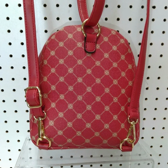 Women’s Red monogram Backpack Dimension L8"×H7.5"×W3" casual - Picture 4 of 8